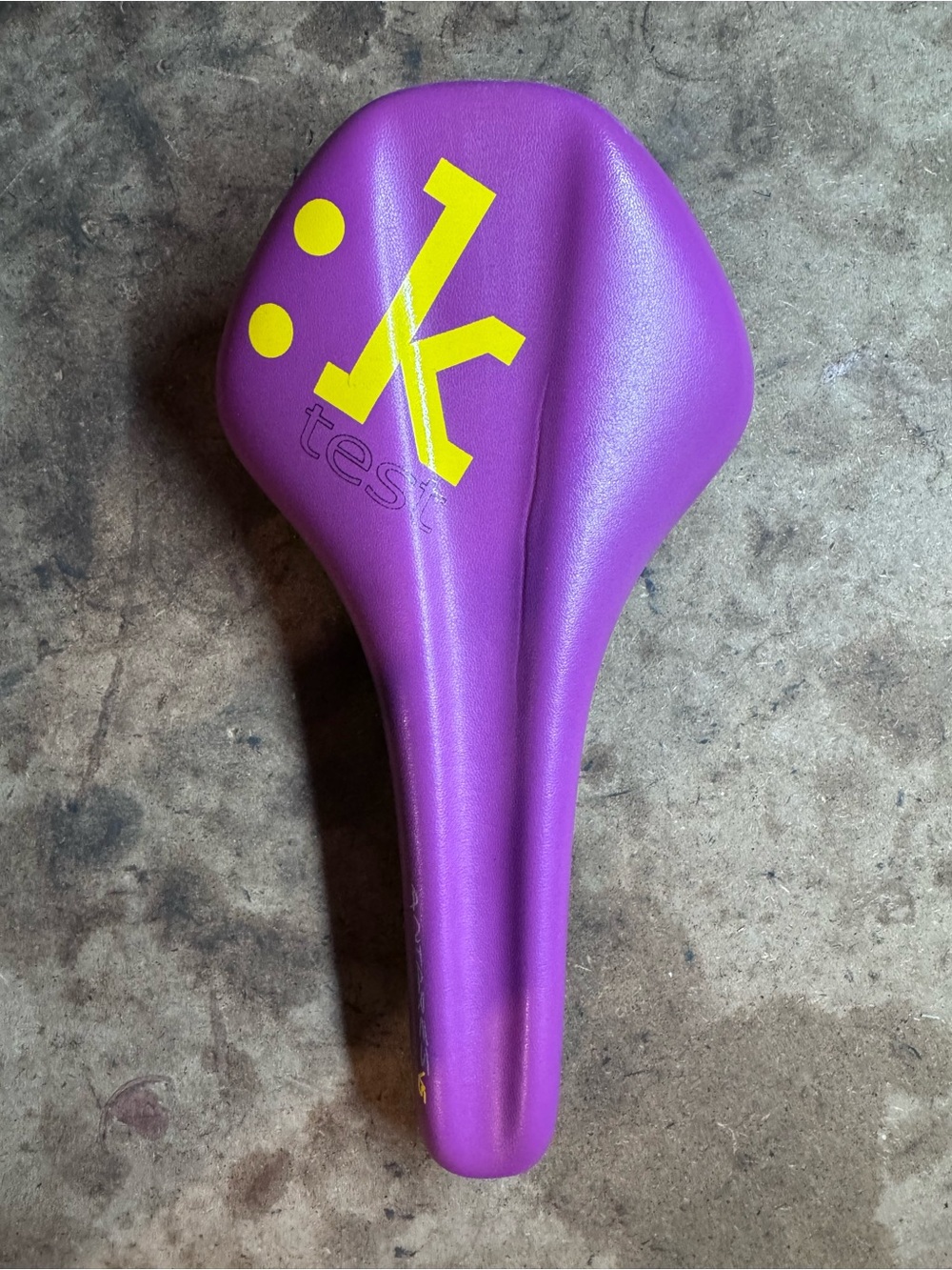 Fizik Antares Purple Bike Saddle with Yellow Logo 141mm